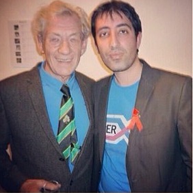 Kaiser Khan with Sir Ian McKellen