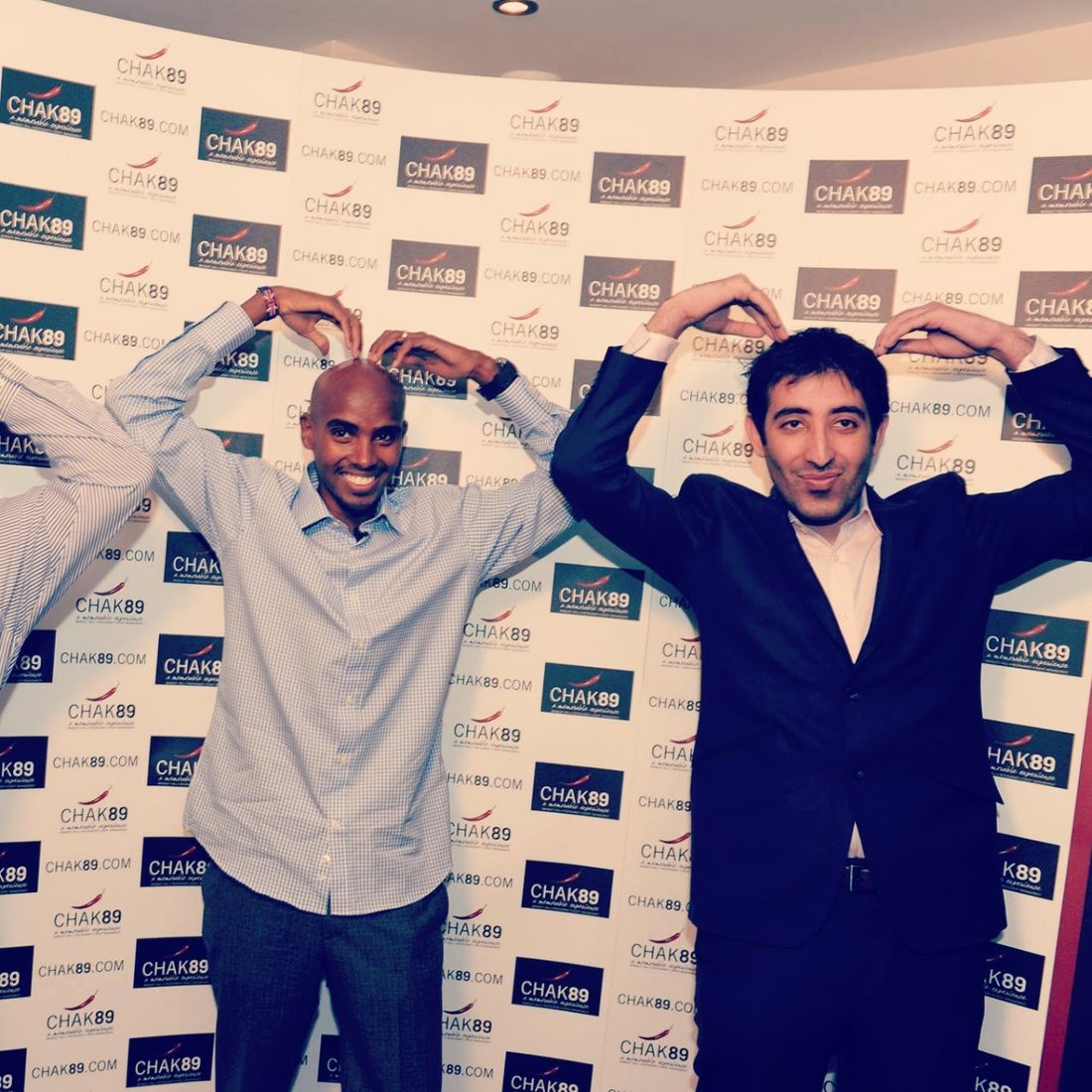 Kaiser Khan with Sir Mo Farah